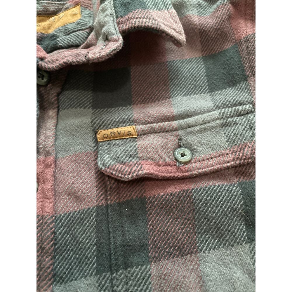 ORVIS Men’s Big Bear Flannel Heavyweight Jacket Size M Button up Closure - Picture 4 of 9